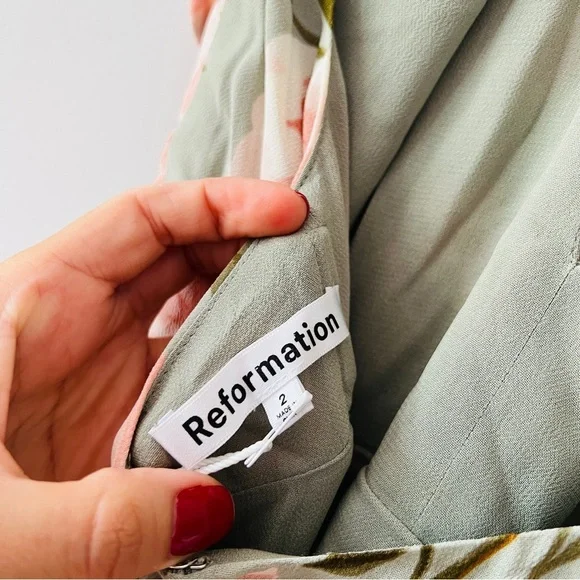 Reformation Ezria Floral Maxi Dress NWT Halter Backless Fauna Size 2โ - Picture 5 of 9